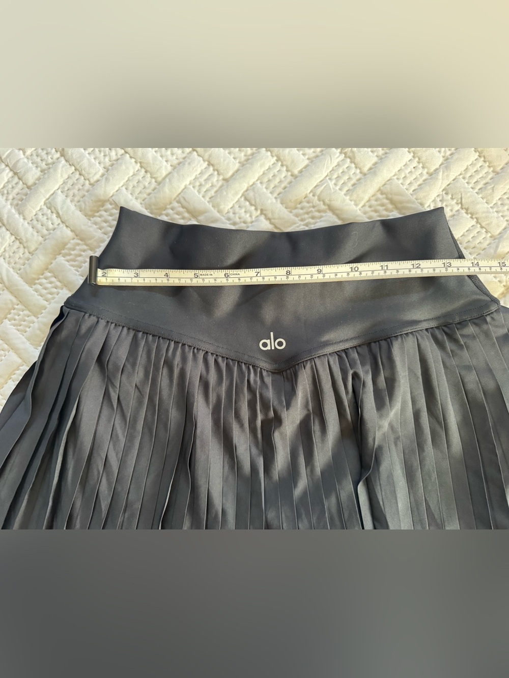 Alo Yoga Women Grand Slam Tennis Gym Skirt Shorts Black Pleated Athletic Skort M - Picture 13 of 15